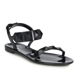Rebecca Minkoff Black 'Jana' Studded Jelly Sandals
